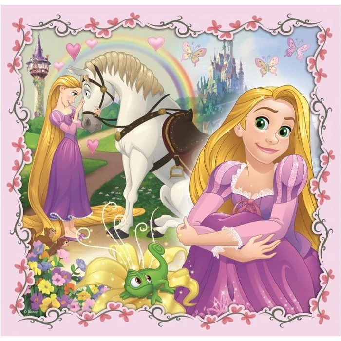 Trefl 34842 - Disney Hercegnők és a kiskedvenceik - 3 az 1-ben (20, 36, 50 db-os) puzzle