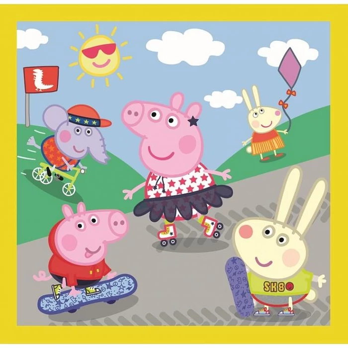 Trefl 34849 - Peppa malac - Játékidő - 3 az 1-ben (20, 36, 50 db-os) puzzle