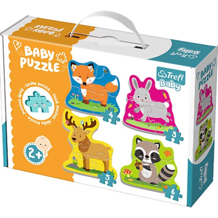 Trefl 36077 - Erdei állatok - Első Baby puzzle táskában
