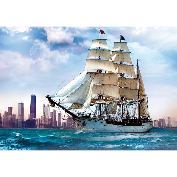 Trefl 37120 - Vitorlás Chicago partjainál - 500 db-os puzzle