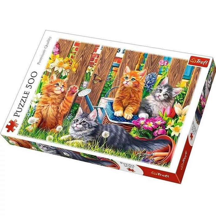Trefl 37326 - Cicák a kertben - 500 db-os puzzle