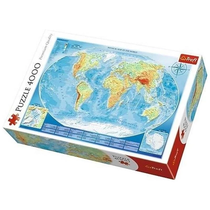Trefl 45007 - Nagy földrajzi világtérkép - 4000 db-os puzzle