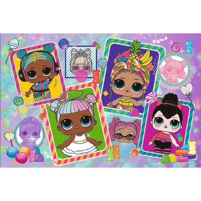 Trefl 53016 - LOL - Glitter effect - 70 db-os puzzle táskában