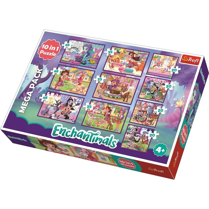 Trefl 90354 - Enchantimals - Kalandok - 10 az 1-ben (20,35,48 db-os) puzzle