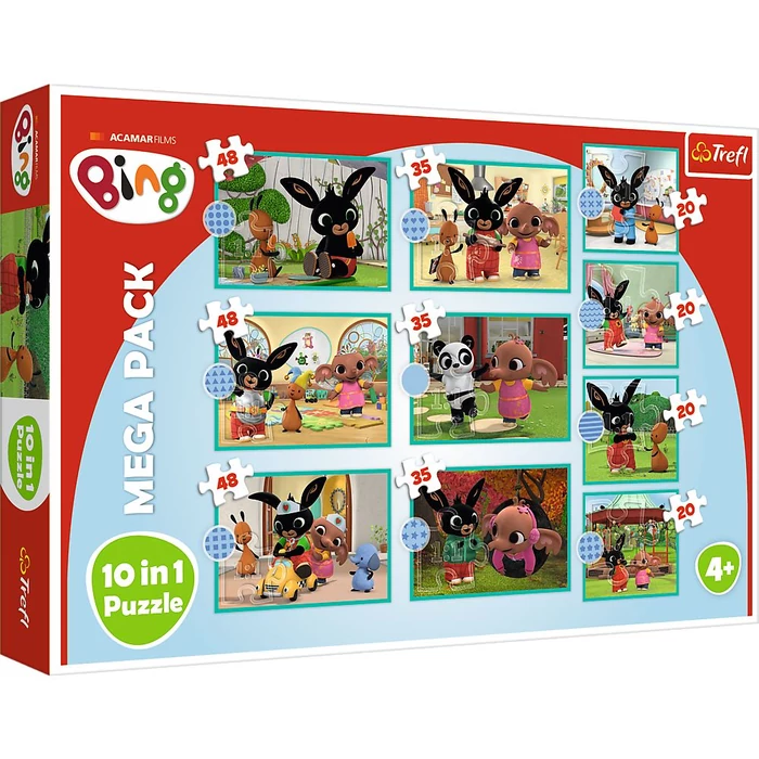 Trefl 10 az 1-ben puzzle (48, 35, 20) Bing - Mega pack (90393)