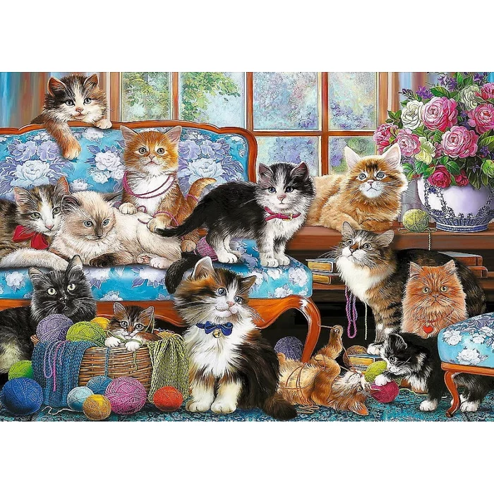 Trefl 37425 - Cica család - 500 db-os puzzle