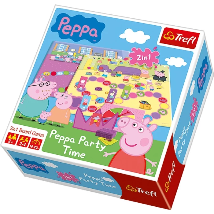 Trefl 01234 - Peppa malac - Szülinapi party 2 az 1-ben társasjáték