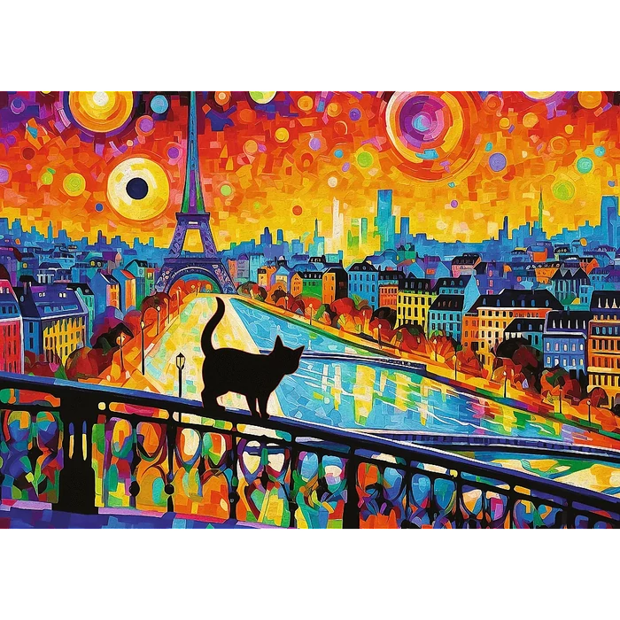 Trefl 1000-db-os Premium Quality puzzle - Macska Párizsban (10795)