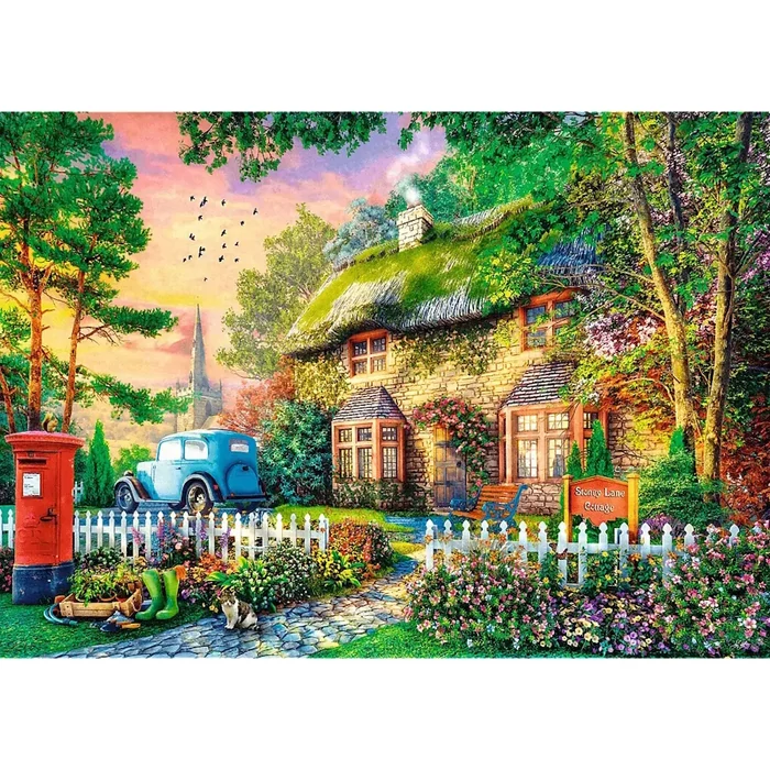 Trefl 10852 - Tea Time - Stoney Lane Cottage - 1000 db-os Premium Plus puzzle