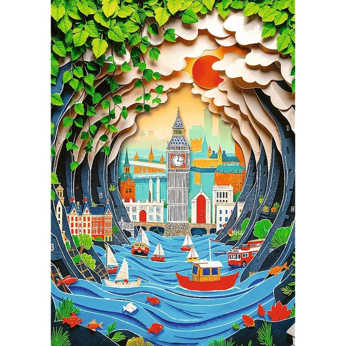 Trefl 40043 - 40 Éves Jubileum - London - 1000 db-os Paper Art puzzle