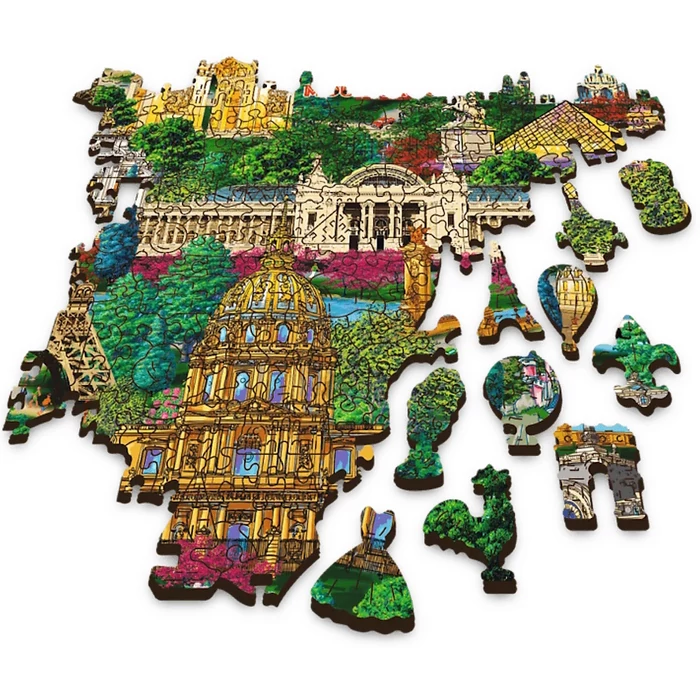 Trefl 1000 db-os Wood Craft Prémium Fa Puzzle - Franciaország nevezetességei (20150)