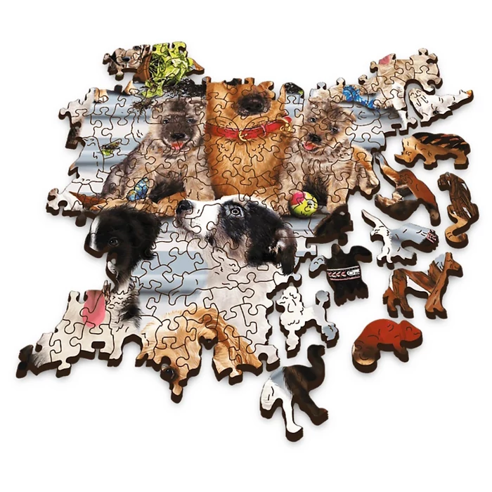 Trefl 1000 db-os Wood Craft Prémium Fa Puzzle - Kutya barátság (20149)