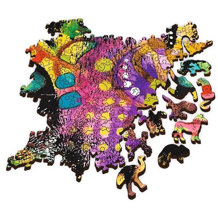 Trefl 1000 db-os Wood Craft Prémium Fa Puzzle - Színes macska (20148)