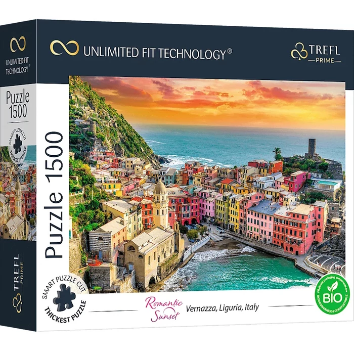 Trefl 26196 - Romantic Sunset - Vernazza, Liguria, Olaszország - 1500 db-os UFT Prime puzzle