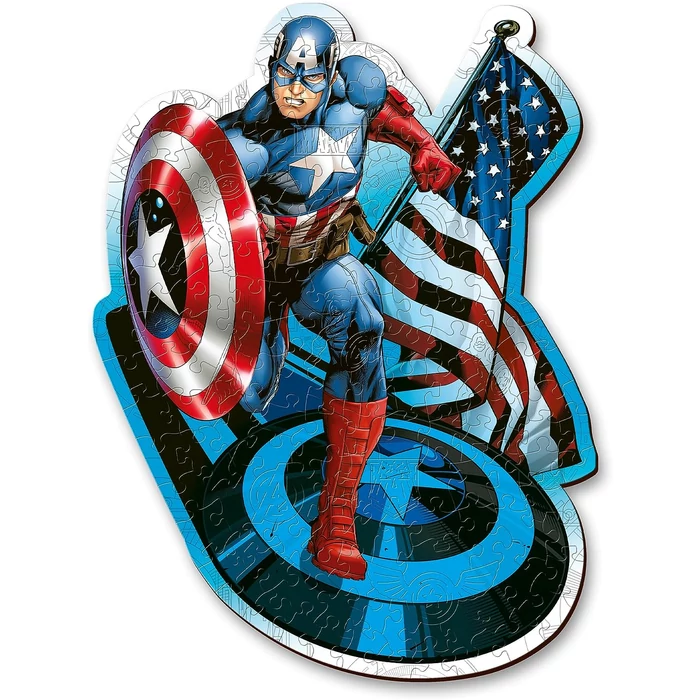 Trefl 20194 - Marvel - Amerika kapitány - 160 db-os Wood Craft Prémium Fa Puzzle