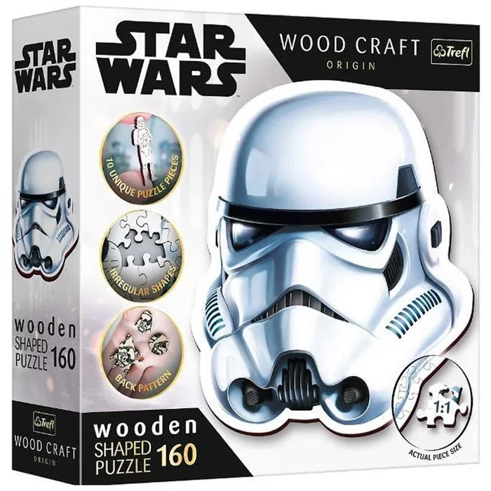 Trefl 20188 Wood Craft Shaped Prémium Fa Puzzle - Star Wars - Rohamosztagos sisak - 160 db-os puzzle