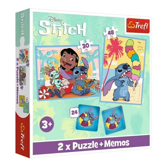 Trefl 93585 - Disney - Lilo és Stitch - 2 az 1-ben puzzle és memóriajáték