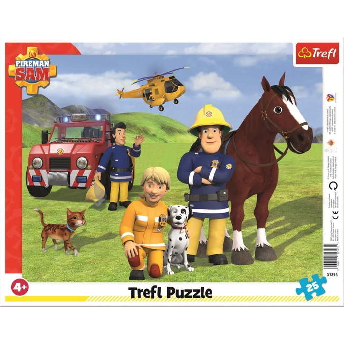 Trefl 31393 - Sam a tűzoltó - Mindig őrségben - 25 db-os keretes puzzle