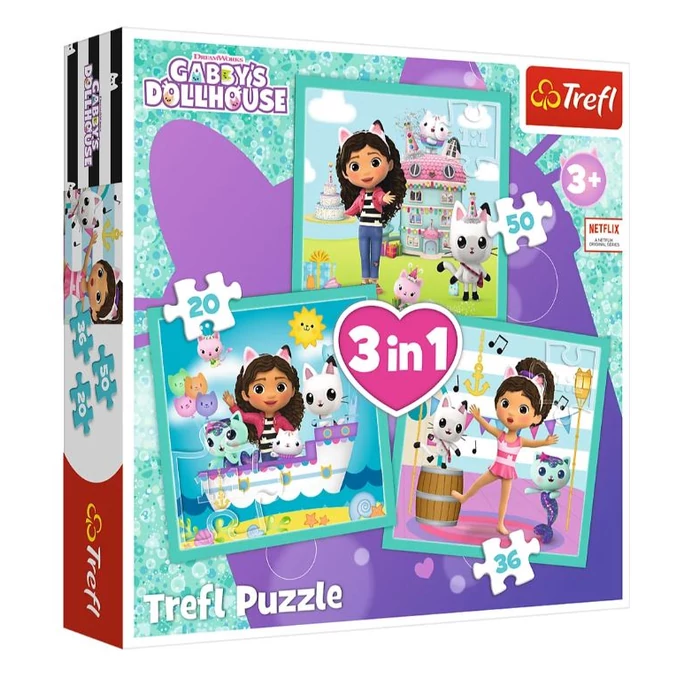 Trefl 34871 - Gabi babaháza - 3 az 1-ben puzzle (20,36,50 db-os)