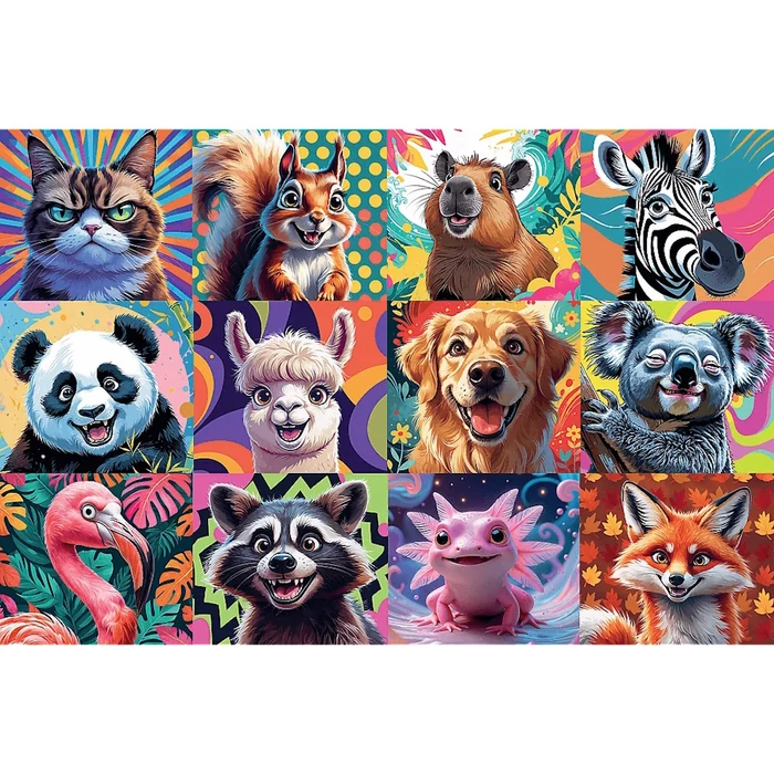 Trefl 23030 - Vicces állatportrék - 300 db-os puzzle