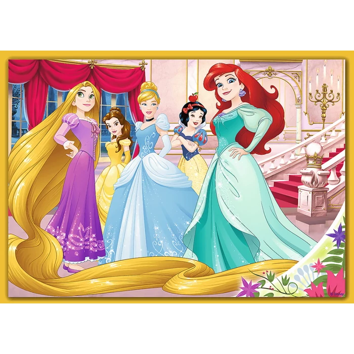 Trefl 34385 - Disney Princess - Boldog nap - 4 az 1-ben puzzle (35,48,54,70 db-os)
