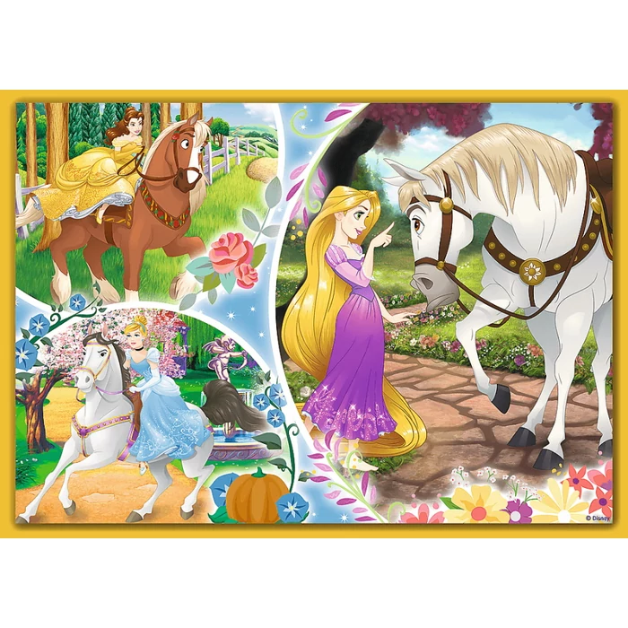Trefl 34385 - Disney Princess - Boldog nap - 4 az 1-ben puzzle (35,48,54,70 db-os)