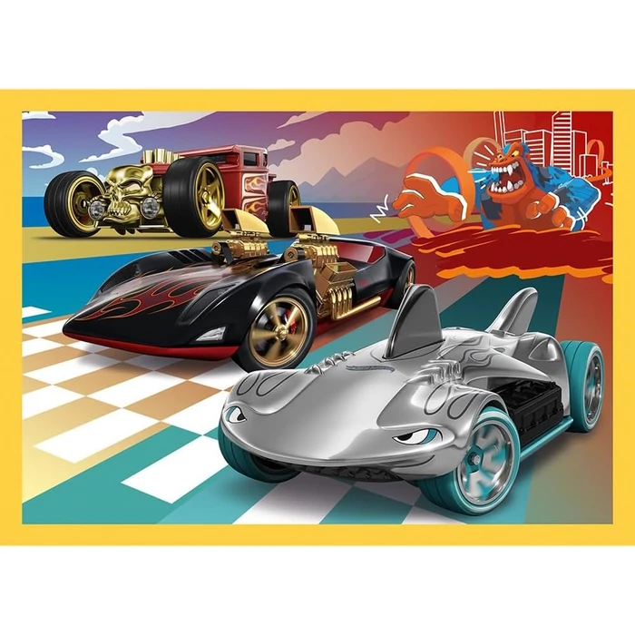 Trefl 34627 - Hot Wheels - 4 az 1-ben puzzle (35,48,54,70 db-os)