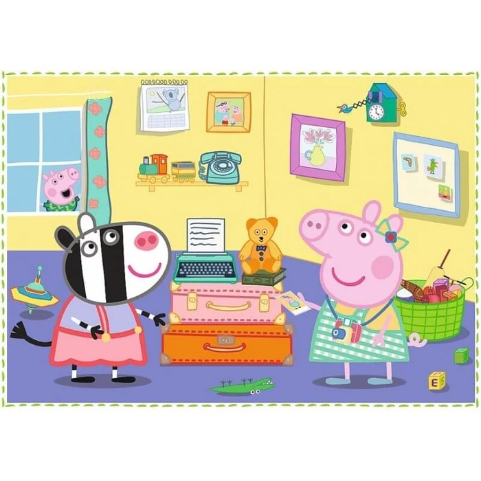 Trefl 34359 - Peppa malac - Peppa emlékei - 4 az 1-ben (12, 15, 20, 24 db-os) puzzle