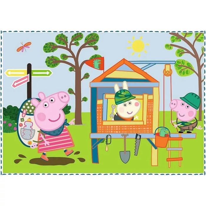 Trefl 34359 - Peppa malac - Peppa emlékei - 4 az 1-ben (12, 15, 20, 24 db-os) puzzle