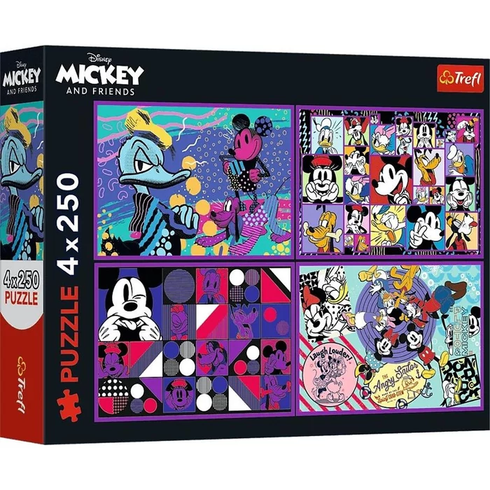 Trefl 13308 - Disney - Mickey Mouse kalandjai - 4 x 250 db-os puzzle