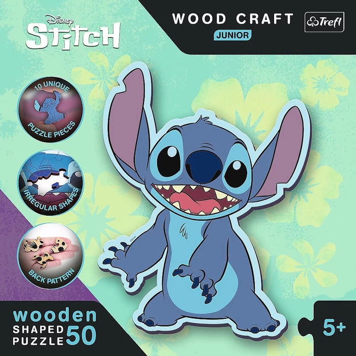 Trefl 20205 Wood Craft Shaped Prémium Fa Puzzle - Lilo és Stitch - 50 db-os puzzle
