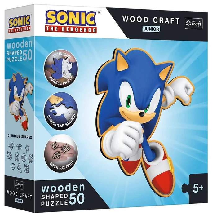 Trefl 20203 Wood Craft Shaped Prémium Fa Puzzle - Sonic, a sündisznó ...