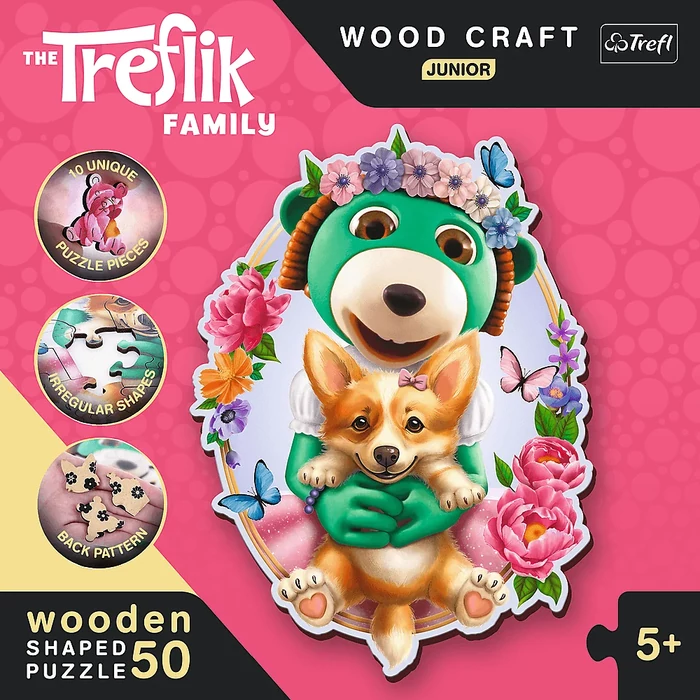 Trefl 20206 Wood Craft Shaped Prémium Fa Puzzle - Treflik család - 50 db-os puzzle