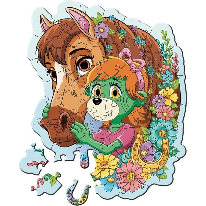 Trefl 20259 - A Treflikow család - 50 db-os Wooden Contour Fa Puzzle
