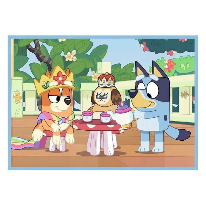 Trefl 34637 - Bluey világa - 4 az 1-ben (12, 15, 20, 24 db-os) puzzle
