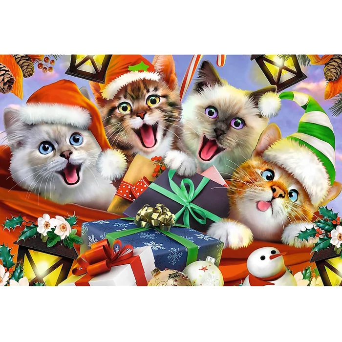 Trefl 501 db-os Wood Craft Prémium Fa Puzzle - Cica karácsonya (20172)