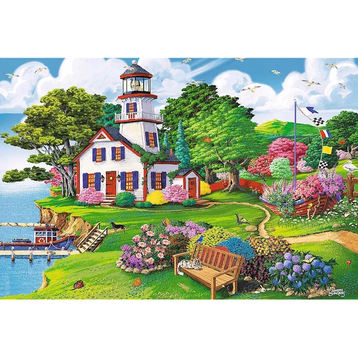Trefl 501 db-os Wood Craft Prémium Fa Puzzle - Kikötő nyáron (20161)