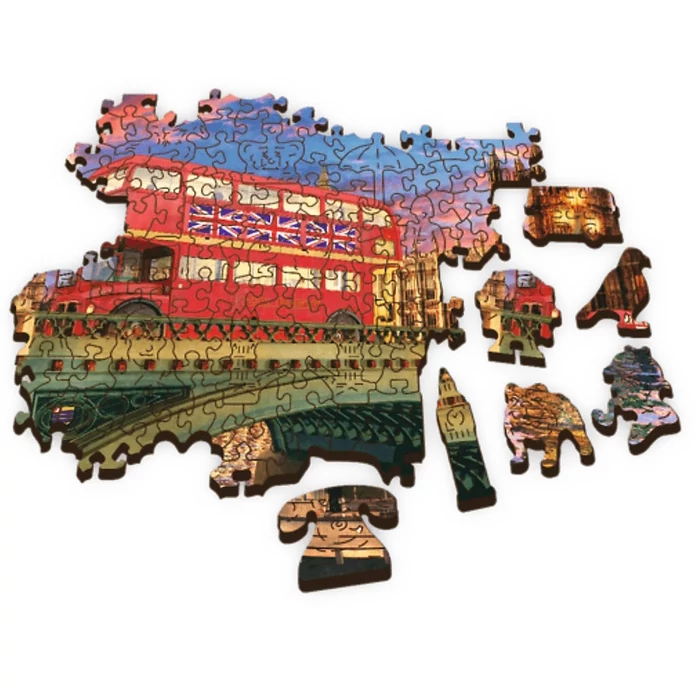 Trefl 501 db-os Wood Craft Prémium Fa Puzzle - Westminster-palota, Big Ben, London (20155)