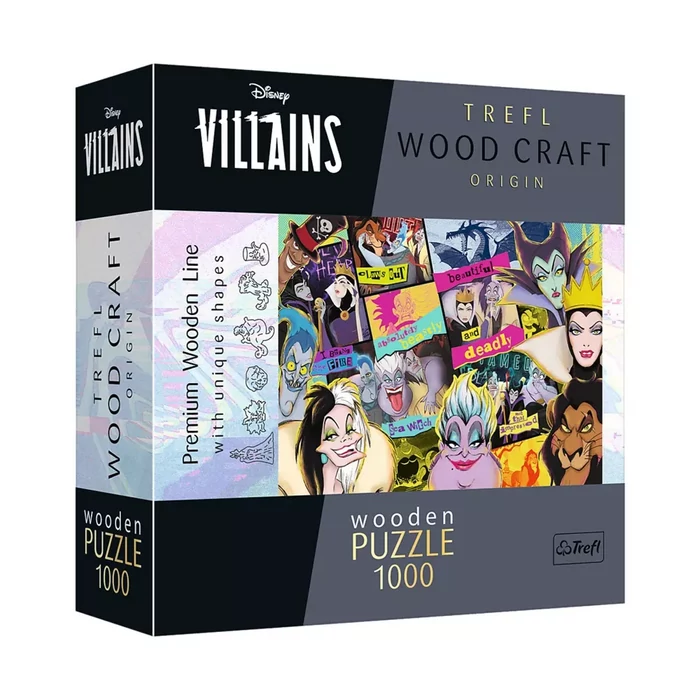 Trefl 20196 - Disney - Gonoszak - 505 db-os Wood Craft Prémium Fa Puzzle