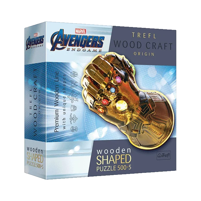 Trefl 505 db-os Wood Craft Shaped Prémium Fa Puzzle - Marvel - Avengers - Végjáték (20174)