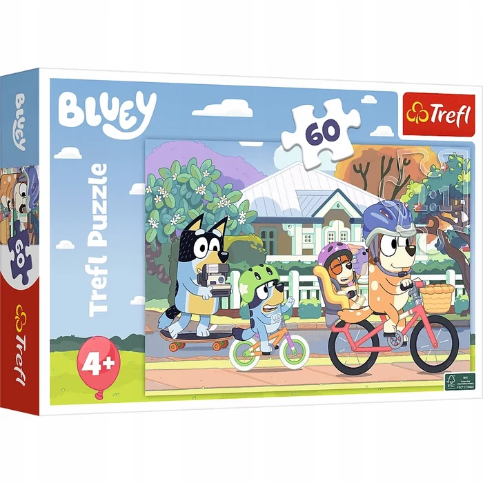 Trefl 17384 - Bluey- Biciklizés - 60 db-os puzzle - Puzzle 31-60 db
