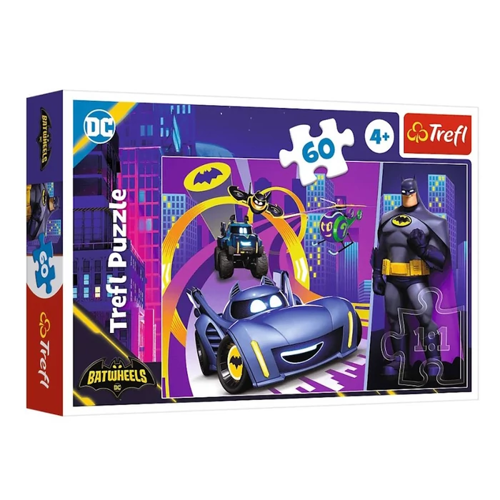 Trefl 17400 - DC Batwheels - Batman és járművei - 60 db-os puzzle
