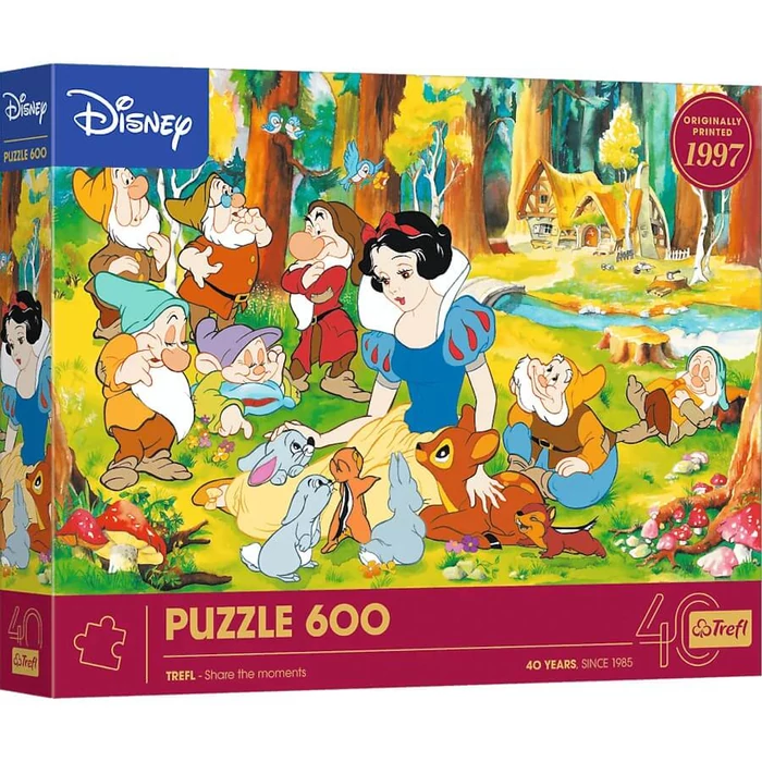 Trefl 37603 - 40 Éves Jubileum - Disney - Hófehérke és a hét törpe - 600 db-os puzzle