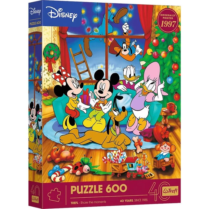 Trefl 37602 - 40 Éves Jubileum - Disney - Mickey Egér és Barátai - Karácsony - 600 db-os puzzle