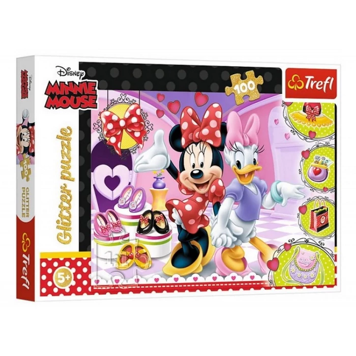 Trefl 14820 - Minnie és Daisy - 100 db-os Csillám puzzle