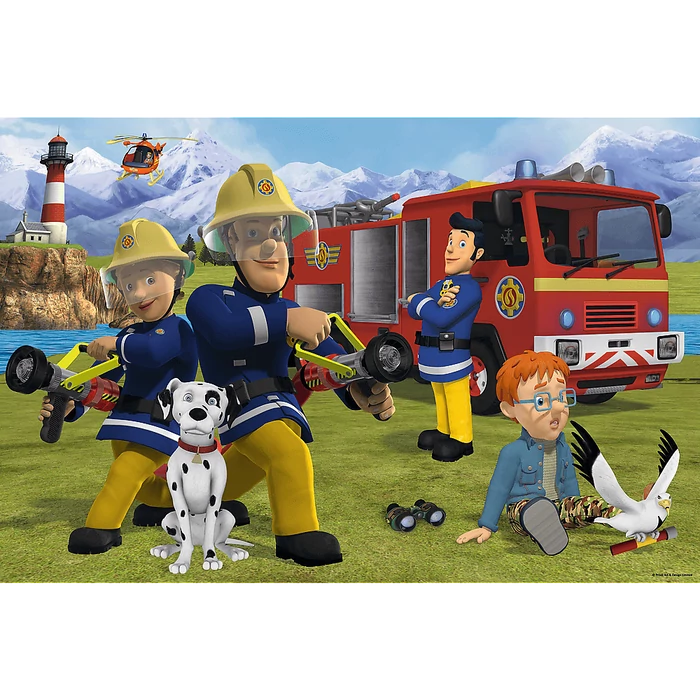 Trefl 14333 - Sam a tűzoltó - A csapat bevetésen - 15 db-os Maxi puzzle