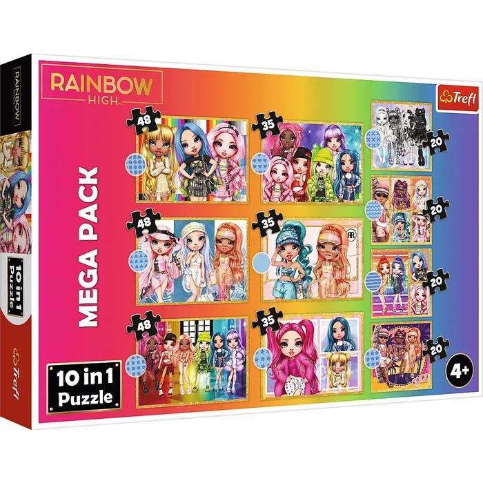 Trefl 96000 - Rainbow High - 10 az 1-ben puzzle (20,35,48 db-os) Mega Pack