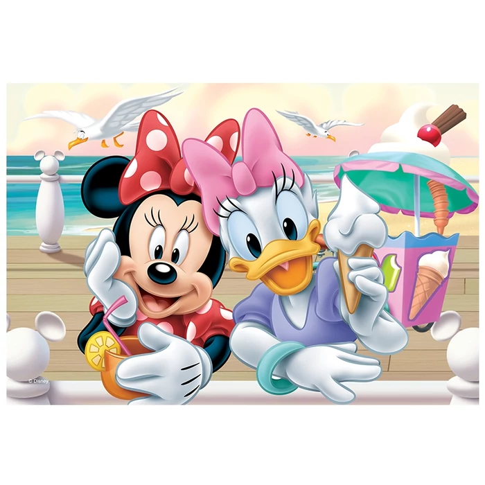 Trefl 19472 - Minnie Mouse és Daisy - A fagyizóban - 54 db-os puzzle