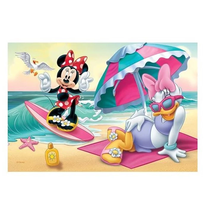 Trefl 19474 - Minnie Mouse és Daisy - A parton - 54 db-os puzzle