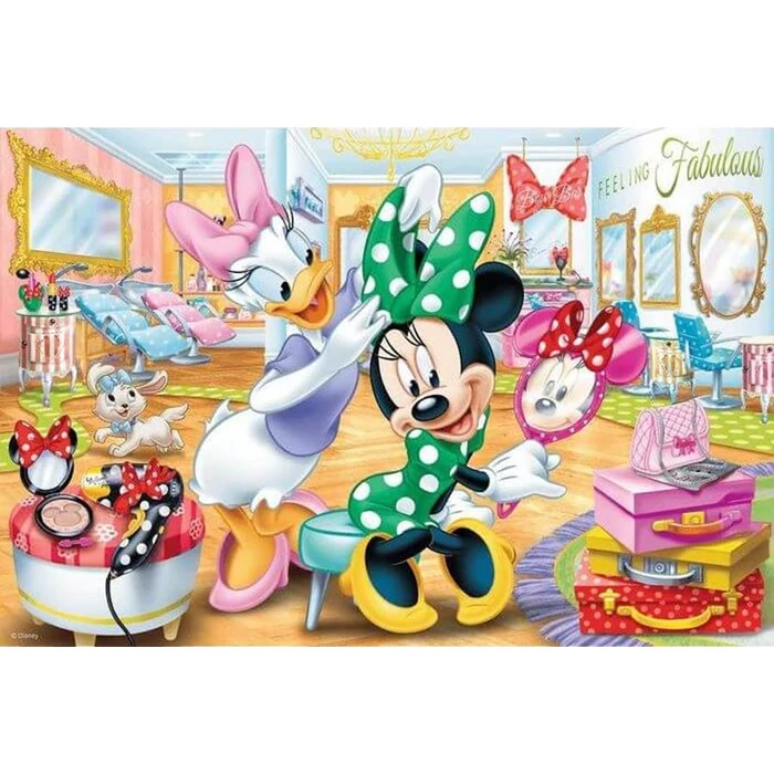 Trefl 16387 - Minnie a szépségszalonban - 100 db-os puzzle